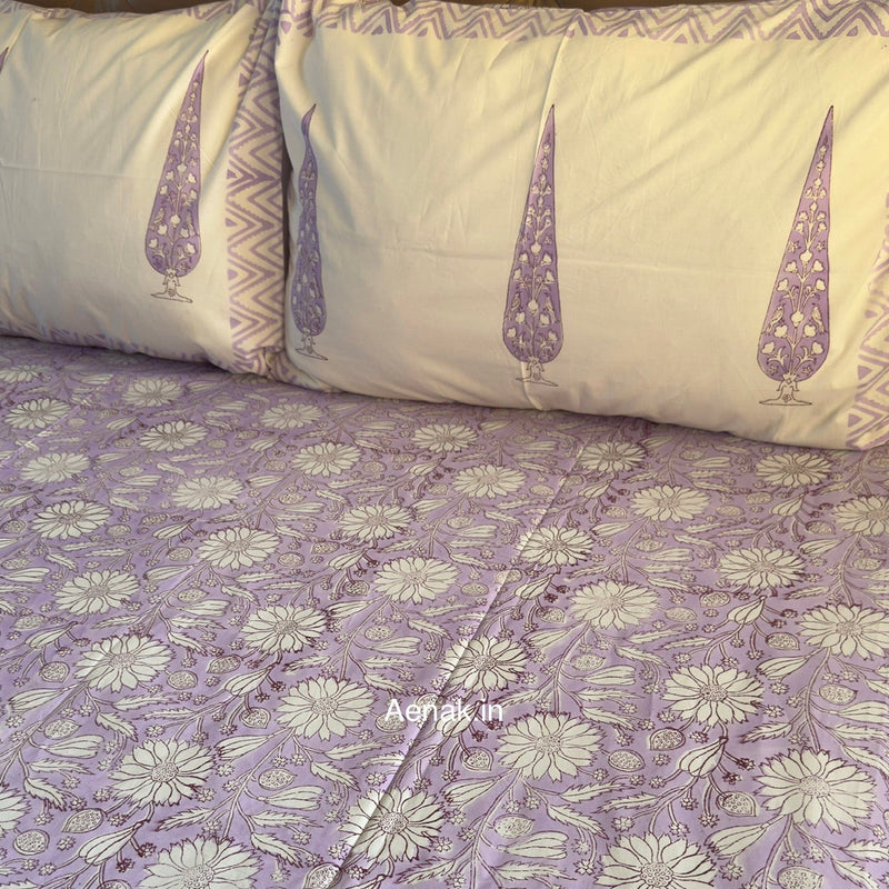 aenak-purple-floral-garden-handblock-premium-cotton-bedsheet-set