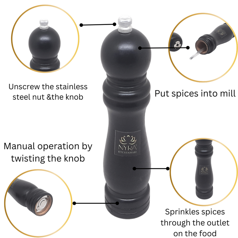 Traditional Wooden Salt & Pepper Sprinkler – Kitchen Utensil