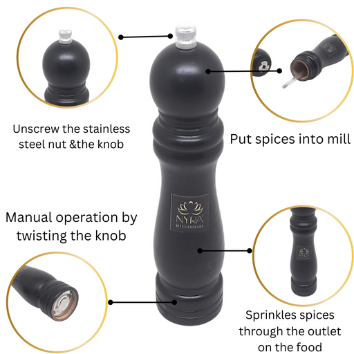 Traditional Wooden Salt & Pepper Sprinkler – Kitchen Utensil