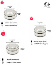 Stainless Steel Round Dibbi/Box set of 3pcs – Mini Storage Containers
