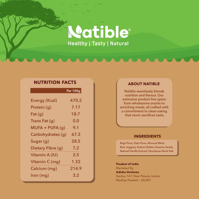 Natible Ragi Mini Cookies Variety Packs – Wholesome Snack Cookies (5.29 oz)