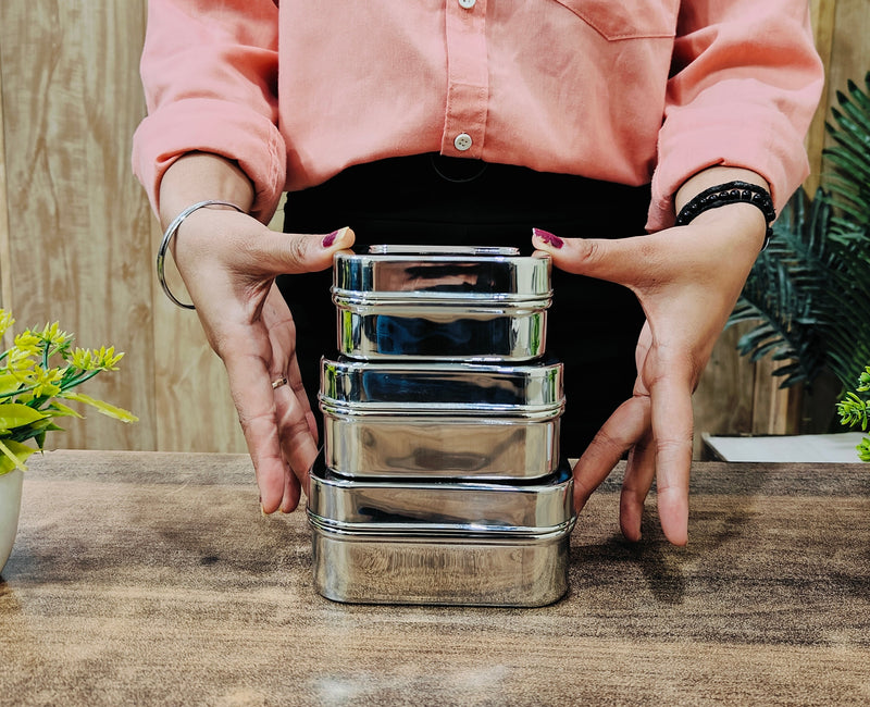 Stainless Steel Mini Rectangle Storage Box/Containers With Lid – Storage Container