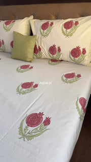 aenak-pink-anaar-baag-handblock-premium-cotton-bedsheet-set