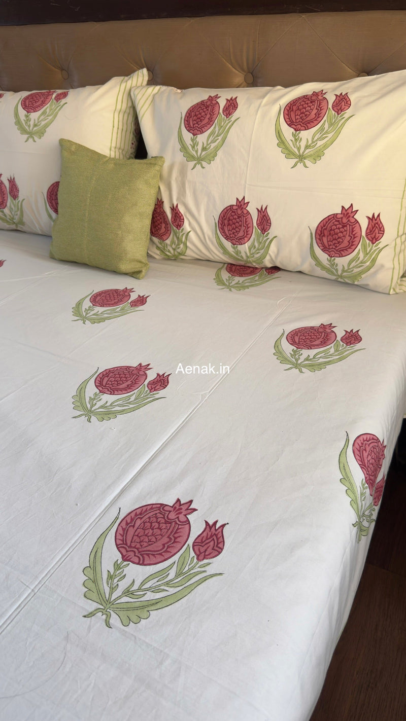 aenak-pink-anaar-baag-handblock-premium-cotton-bedsheet-set