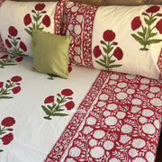 aenak-red-dahlia-gadd-handblock-printed-premium-cotton-fitted-bedsheet-set