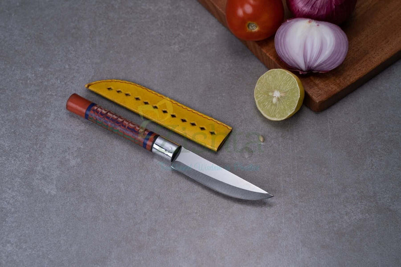 Reha Kitchen Fruit Knife with Lac-turned Wooden Handle – Kitchen Knife