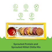 Natible Variety Pack - Sprouted Protein and Sprouted Millet Chilla Mix – Savory Indian Pancake Mix (Pack of 3)