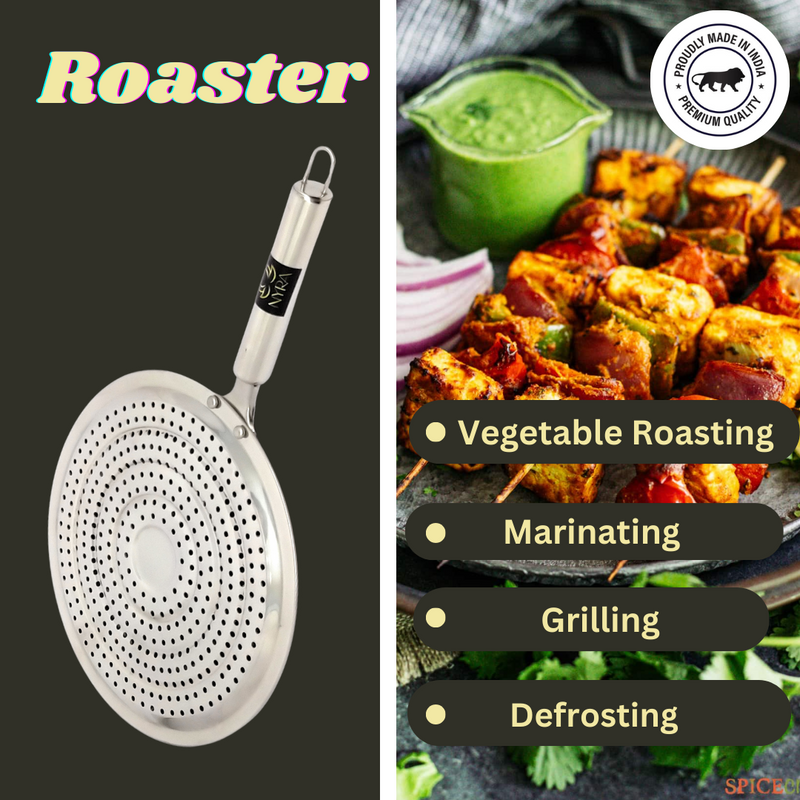 Stainless Steel Roaster and Steel Tong Combo – Kitchen Utensil