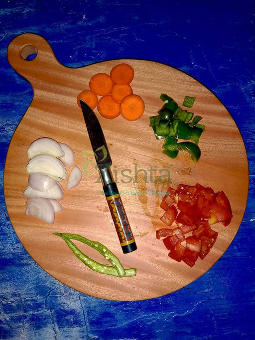 Round Neem Wood Chopping Board – Kitchen Utensil