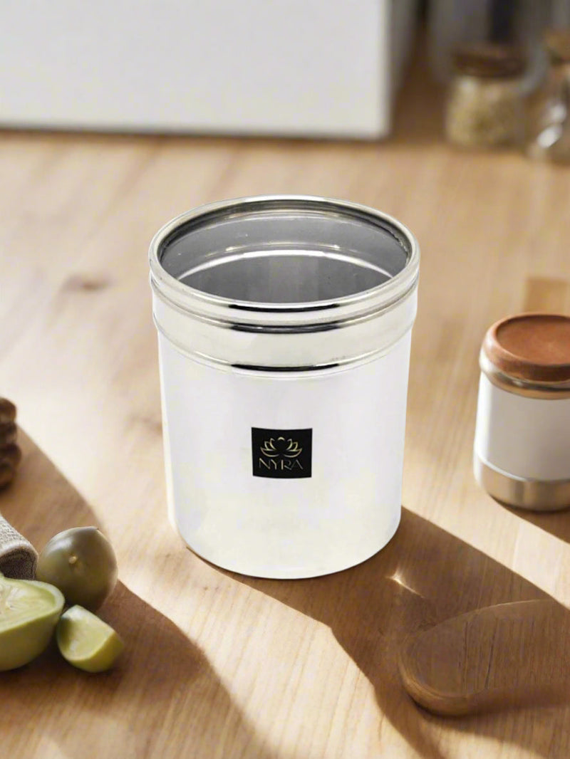 Stainless Steel Multipurpose Kitchen Storage Container/Canister with See-Through Lid