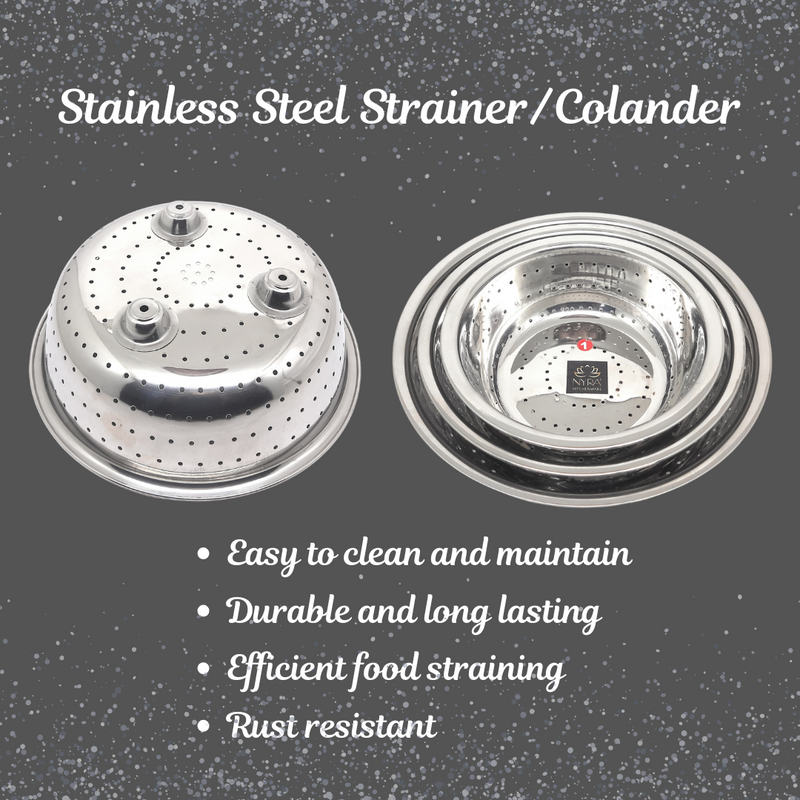 Stainless Steel Rice, Fruits & Vegetables Basin Strainer/Colander – Kitchen Utensil