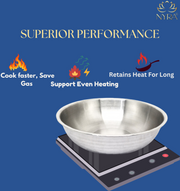 Triply Stainless Steel Extra Deep Kadhai Set– Cooking Kadhai