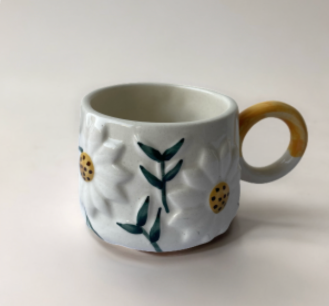 Marguerite Ceramic Coffee Mug Set