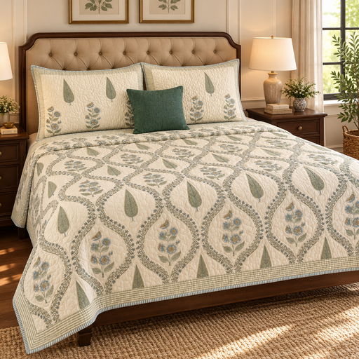 aenak-blue-periwinkle-jaal-handblock-reversible-quilted-bedcover-set