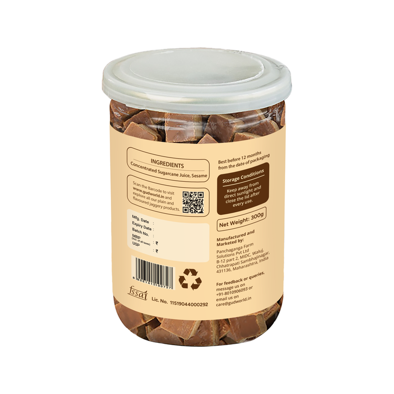 Gudworld Sesame Jaggery Bites – Traditional Nutty Sweet Candy (10.58 oz)