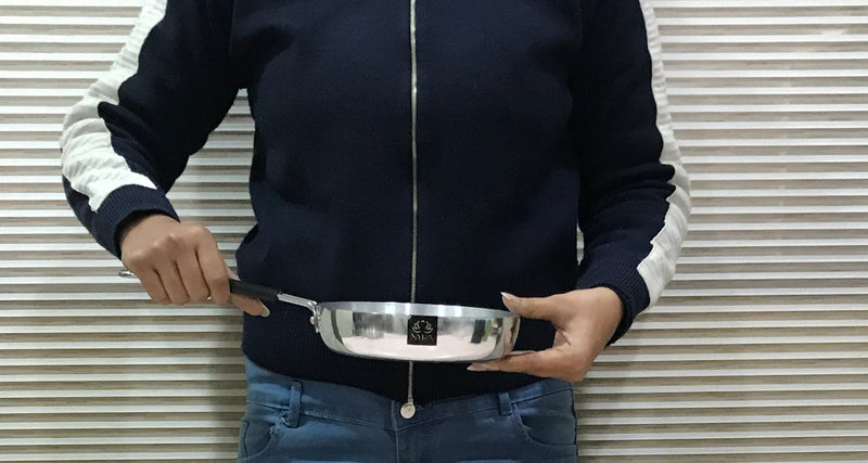 Aluminum Induction Fry Pan with Stainless-steel lid 