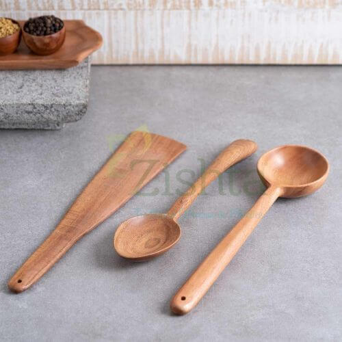 South Indian Breakfast Neem Wooden Ladle Set – Kitchen Utensil