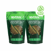 Natible Sprouted Protein and Millet Chilla Mix Variety Pack- Spinach & Masala Flavor – Savory Indian Pancake Mix (7.05 oz)