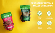 Natible Variety Pack - Sprouted Protein and Sprouted Millet Chilla Mix – Savory Indian Pancake Mix (Pack of 2)