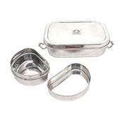 Stainless Steel square-shaped Lunch Box with Leakproof Dibbi – Kitchen Utensil
