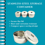 Stainless-Steel Box Round Storage Container (Gol Dibbi/Dabba) – Storage Container
