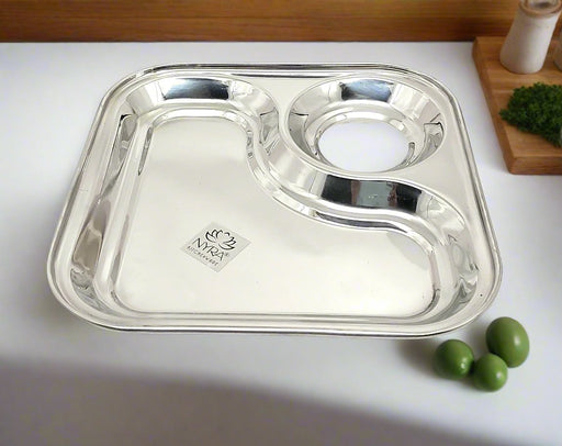Stainless Steel 2-in-1 Snack Plate – Kitchen Utensil