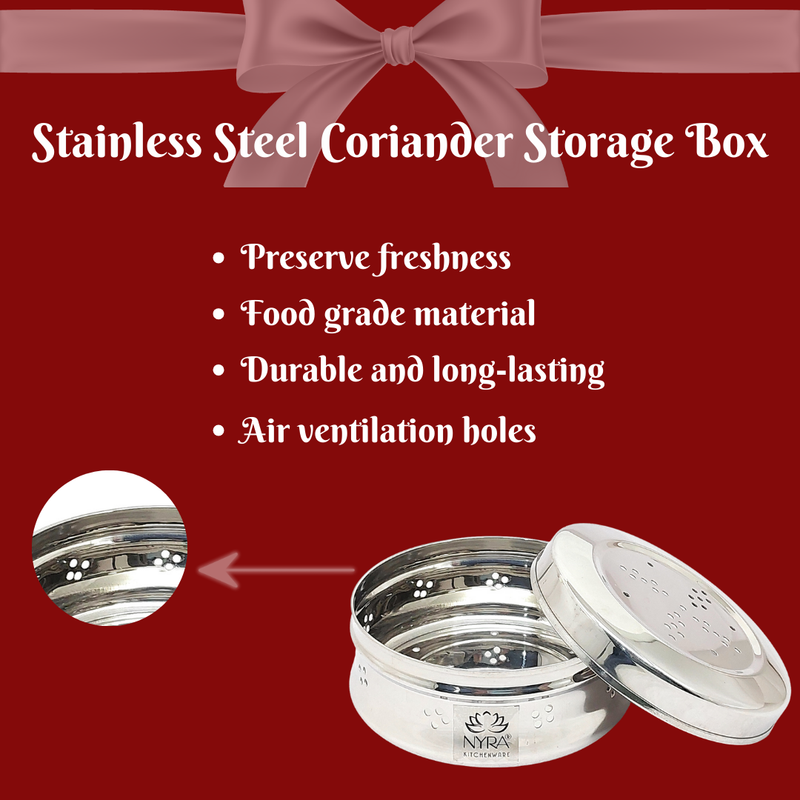 Stainless Steel Multipurpose Storage Container with Air Ventilation Holes