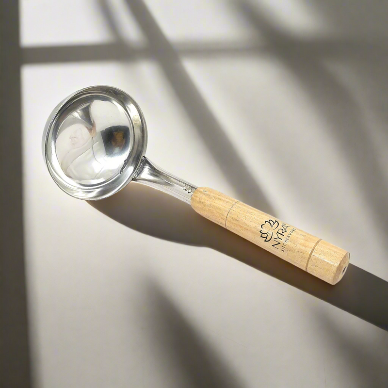 Stainless Steel Ladle with Wooden Handle – Serving Ladle