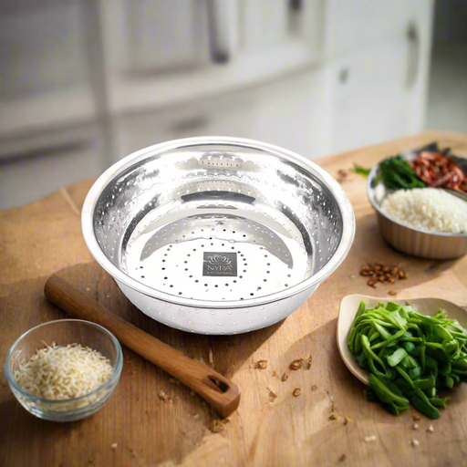 Stainless Steel Rice, Fruits & Vegetables Basin Strainer/Colander – Kitchen Utensil