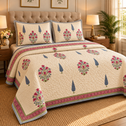 aenak-magenta-boota-handblock-printed-reversible-quilted-cotton-bedcover-set