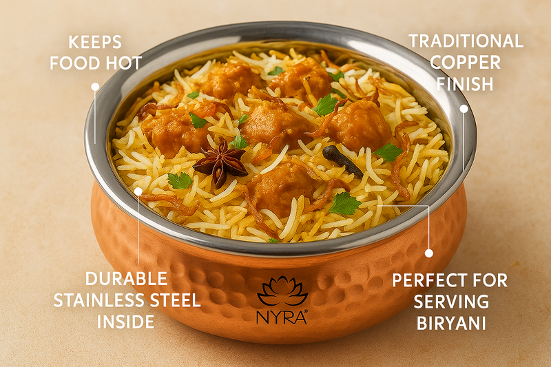 Premium Copper Handi Insulated with Stainless Steel – Serving Handi