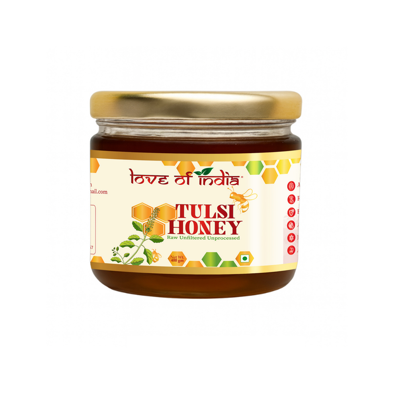 Love of India Tulsi Honey 400g 14.1 oz – Traditional Indian Natural Honey