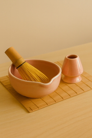 Nurture India Pastel Pink Matcha Bowl Whisk Holder