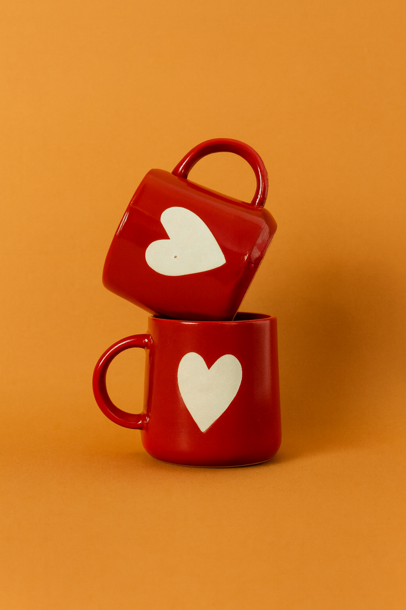 Nurture India Red Heart Mug