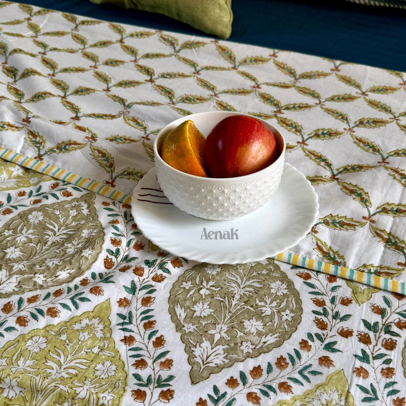 aenak-green-jaal-handblock-bedsheet-dohar-combo-set