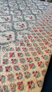 aenak-red-blue-floral-jaal-handblock-bedsheet-quilt-combo-set