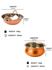 Premium Hammered Copper Handi & Kadhai Set – Copper Cooking Wok