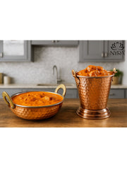 Copper Hammered Wok & Bucket Set – Copper Cooking Wok