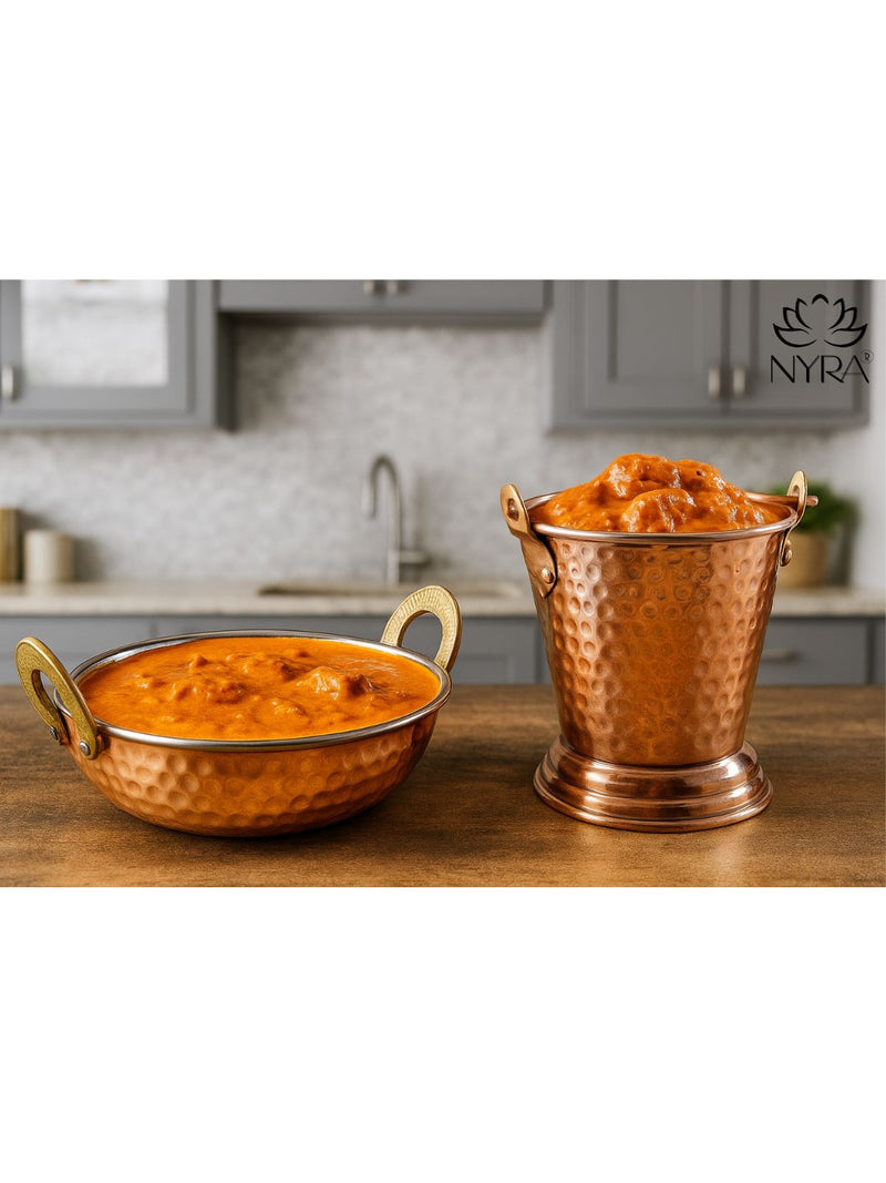 Copper Hammered Wok & Bucket Set – Copper Cooking Wok