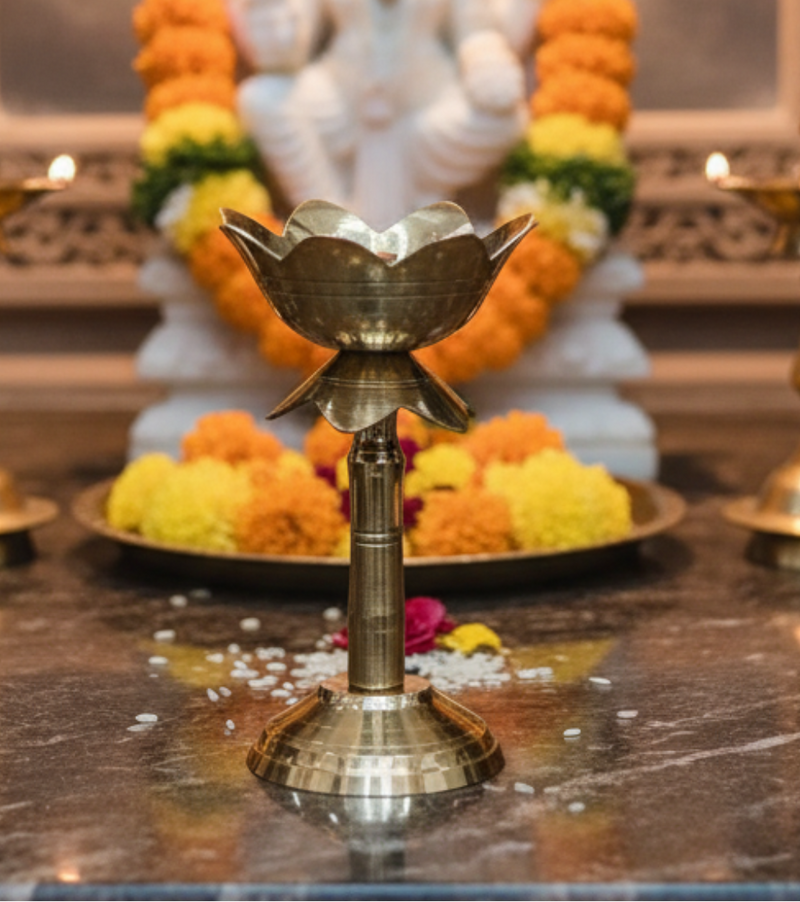 Brass Lotus Kamal Diya – Brass Oil Lamp