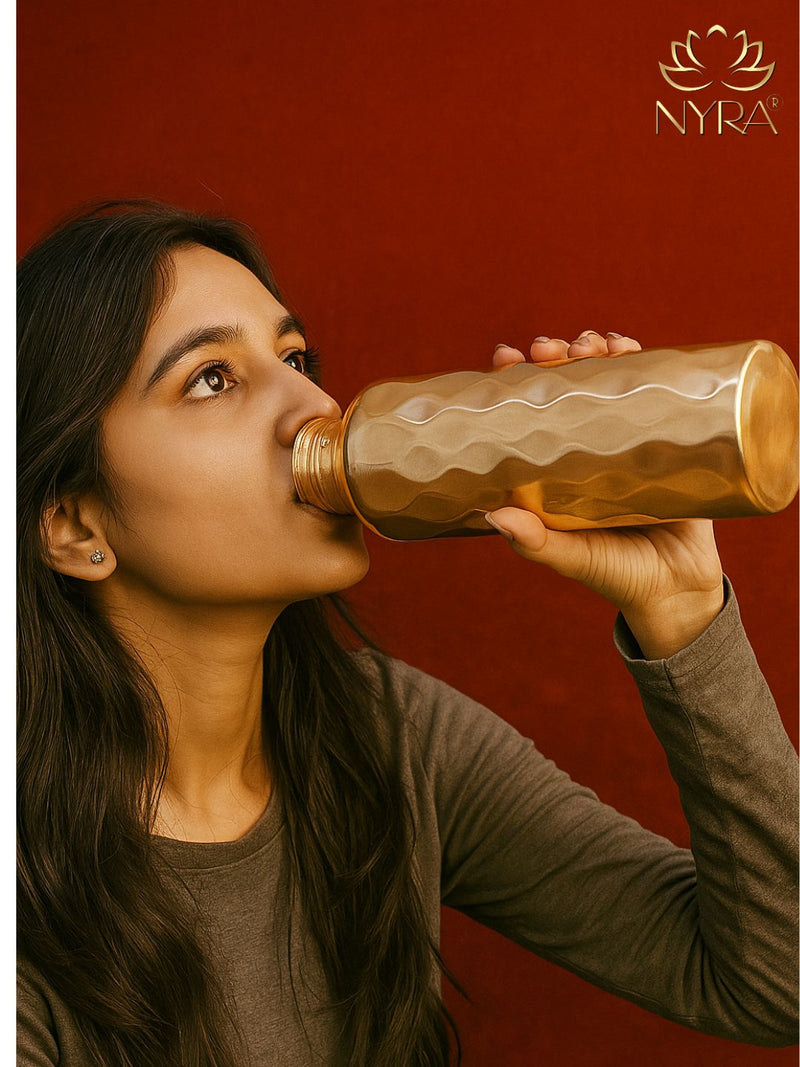 Pure Copper Hammered Water Bottle – Copper Water Bottle
