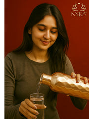 Pure Copper Hammered Water Bottle – Copper Water Bottle