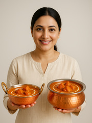 Premium Hammered Copper Handi & Kadhai Set – Copper Cooking Wok