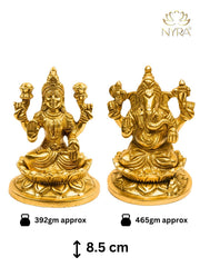 Brass Handmade Laxmi Ganesh Idol (3") – Brass Hindu Idol