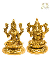 Brass Handmade Laxmi Ganesh Idol (3") – Brass Hindu Idol