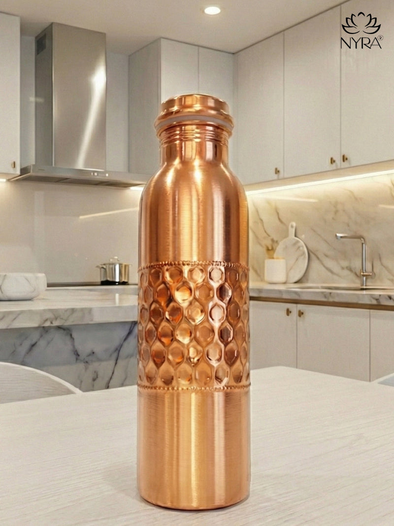 Pure Hammered Copper Water Bottle – Copper Water Bottle