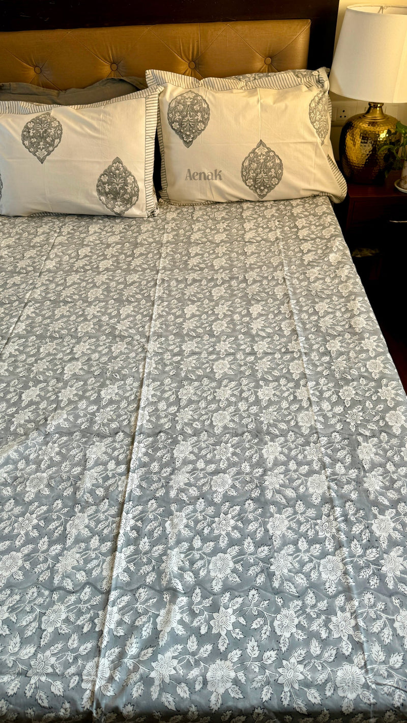 aenak-grey-floral-handblock-printed-premium-cotton-set-bedsheet