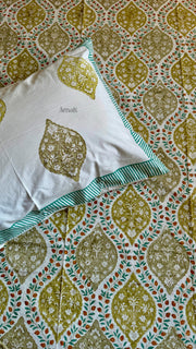 aenak-green-jaal-handblock-bedsheet-dohar-combo-set