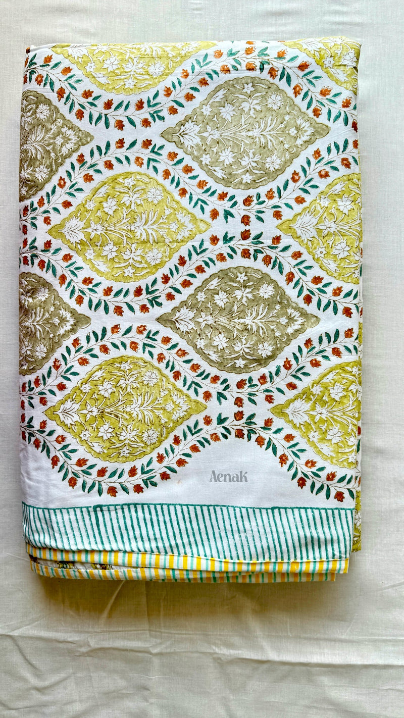 aenak-green-jaal-handblock-bedsheet-dohar-combo-set
