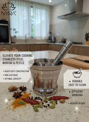 Premium Stainless Steel Mortar & Pestle Set/Khalbatta/Imam Dasta - 3 sizes – Kitchen Utensil
